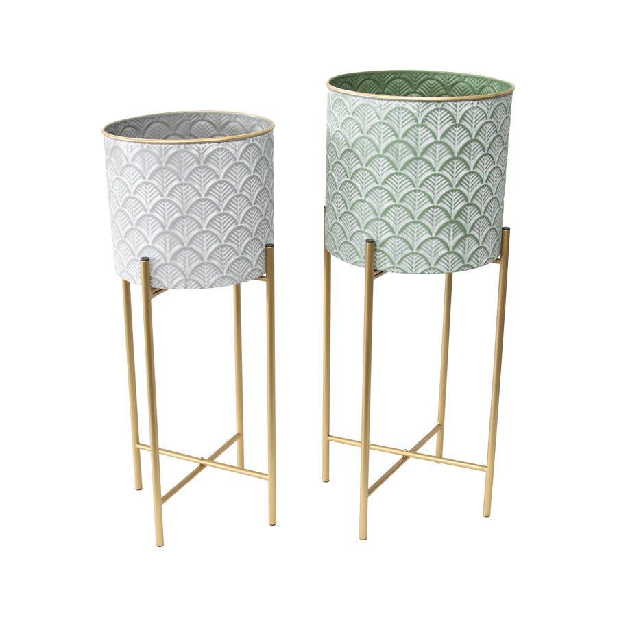 Set 2 Nested Stilted Fan Planters 71cm - Image 2