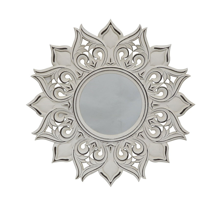 Large Moulded Fleur Wall Mirror 80cm