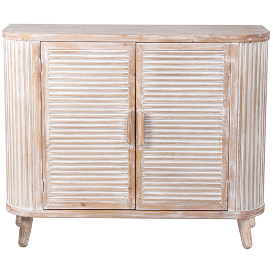 Casual Hamptons Ribbed Double Door Cabinet 100x81cm - Image 2