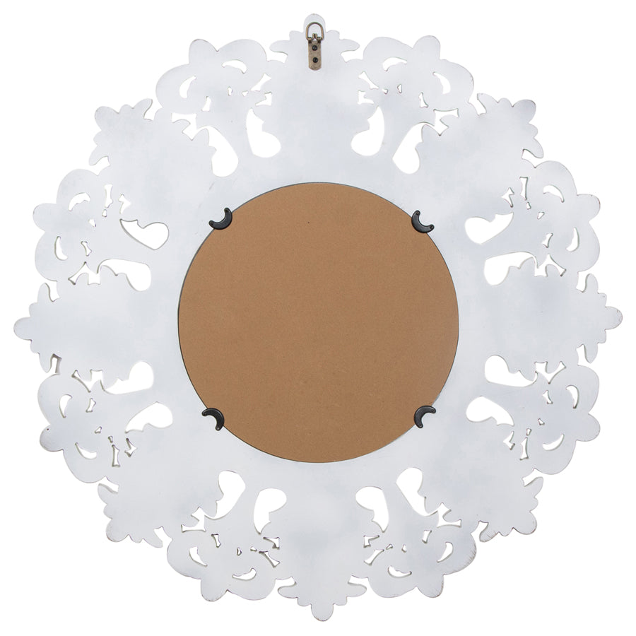 Hamptons Ornate Carve Round Wall Mirror 80cm - Image 3