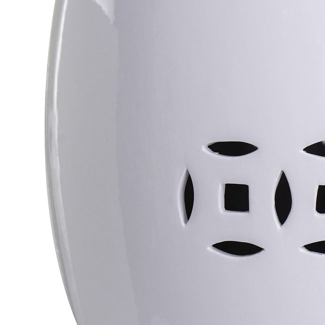 White Ceramic Stool 44cm - Image 3