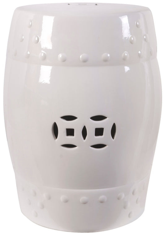 White Ceramic Stool 44cm