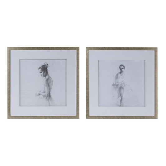 Set 2 Ballerina Framed Prints 54cm