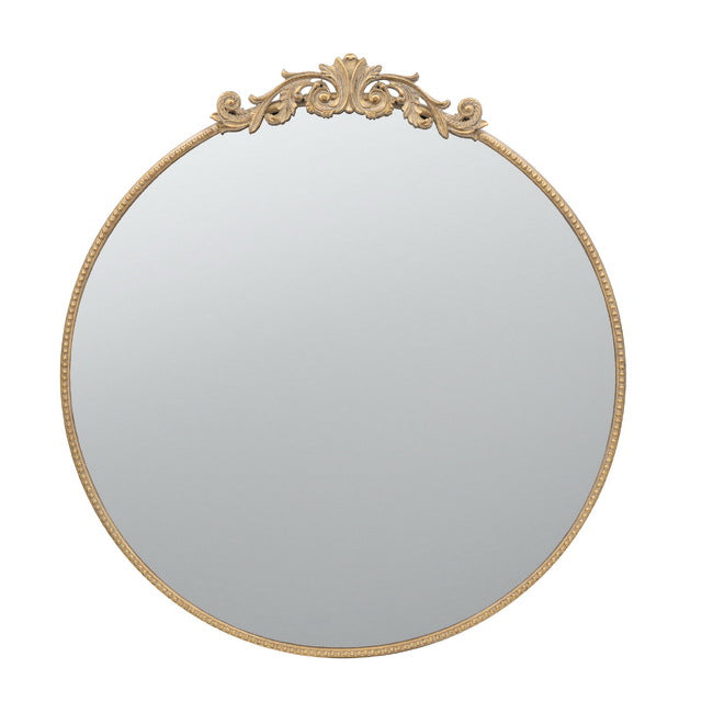 Large Baroque Gold Round Mirror 105x102cm