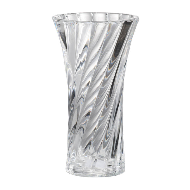 Clear Glass Curved Column Vase 20cm