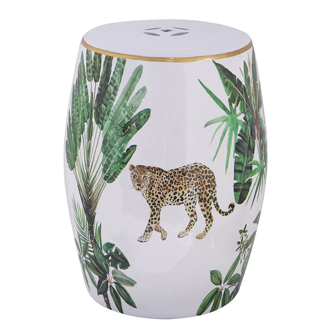 Jungle Themed Ceramic Stool