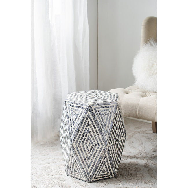 Black & White Hexagon Stool