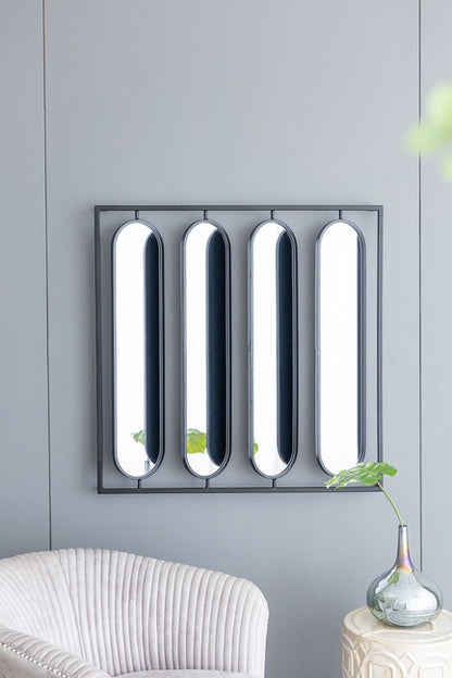 Swivel Black Metal Mirror