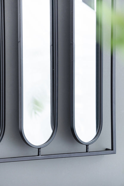 Swivel Black Metal Mirror