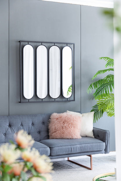 Swivel Black Metal Mirror