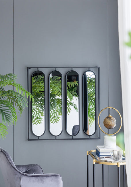 Swivel Black Metal Mirror