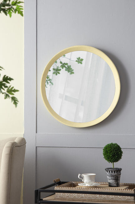 Porthole Mango Cream Wood Wall Mirror