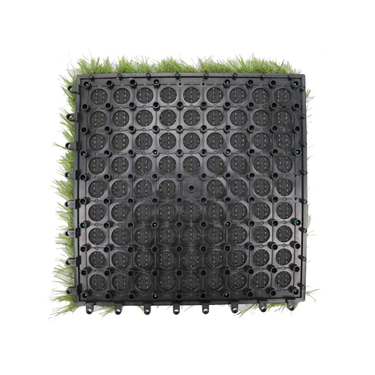 9 Pieces of Interconnecting Artificial Grass Decking Tiles (UV Resistant) 30cm x 30cm - Image 2