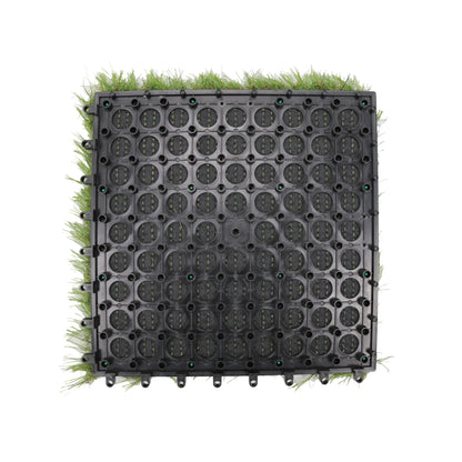 9 Pieces of Interconnecting Artificial Grass Decking Tiles (UV Resistant) 30cm x 30cm - Image 2