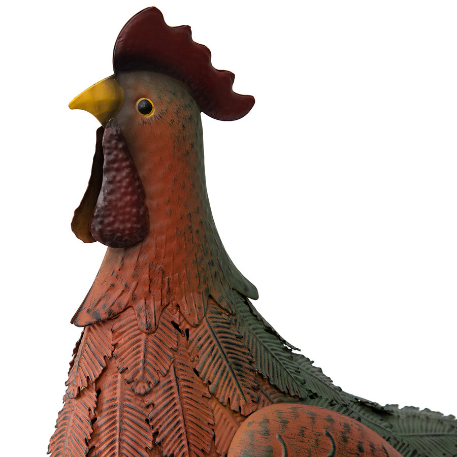 Colourful Metal Chook Ornament 56x49cm - Image 2