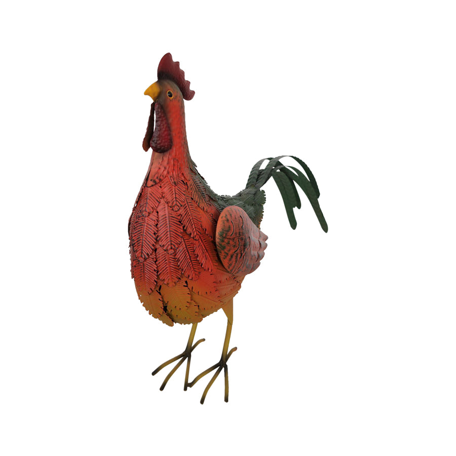 Colourful Metal Chook Ornament 56x49cm - Image 3