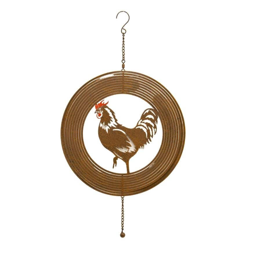 Rust Hanging Chook Spinner w/ Chains + Hook 30x56cm