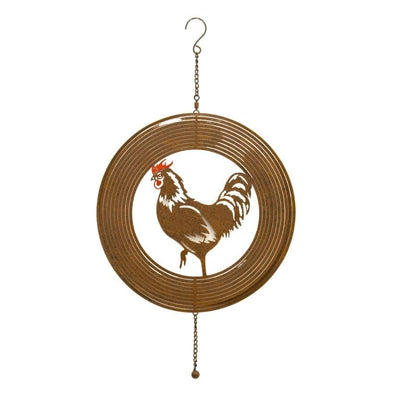 Rust Hanging Chook Spinner w/ Chains + Hook 30x56cm