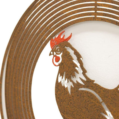 Rust Hanging Chook Spinner w/ Chains + Hook 30x56cm - Image 2