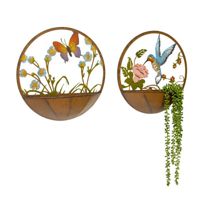 Set 2 Asst Dragonfly + Butterfly Wall Planters 39cm - Image 4