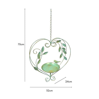 Hanging Green Heart-Shape Birdfeeder - Image 3
