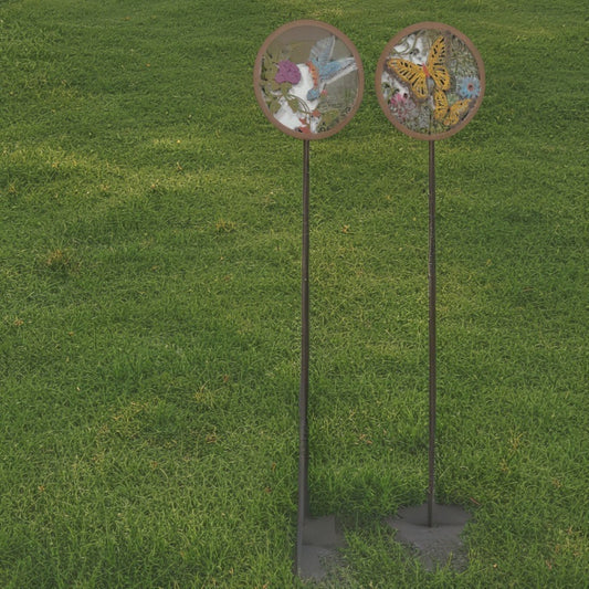Set 2 Asst Round Bird + Butterfly Garden Stakes 110cm - Image 2