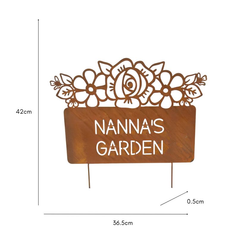 Nanna'S Garden Rust Garden Stake 42cm - Image 3