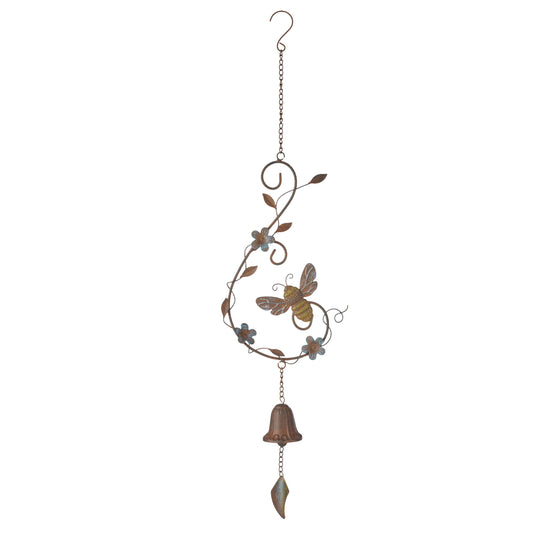 Hanging Bee Bell & Flowers 72cm
