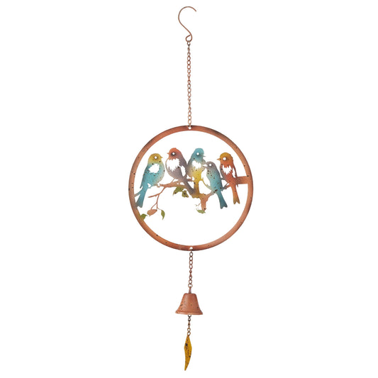 Round Hanging Coloured Birds Bell 61cm