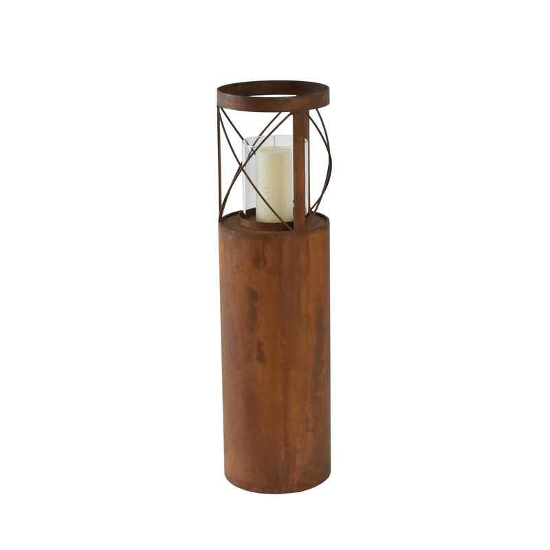 Rust Round Pillar Candle Holder 55cm - Image 4