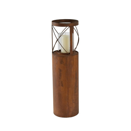 Rust Round Pillar Candle Holder 55cm - Image 4