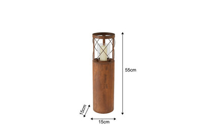 Rust Round Pillar Candle Holder 55cm - Image 5