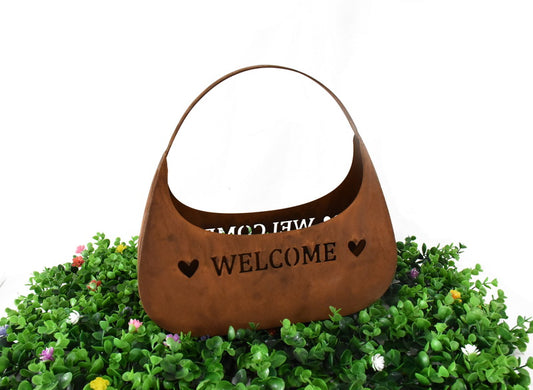 Welcome' Bag Planter / Decorative Storage 33cm - Image 2