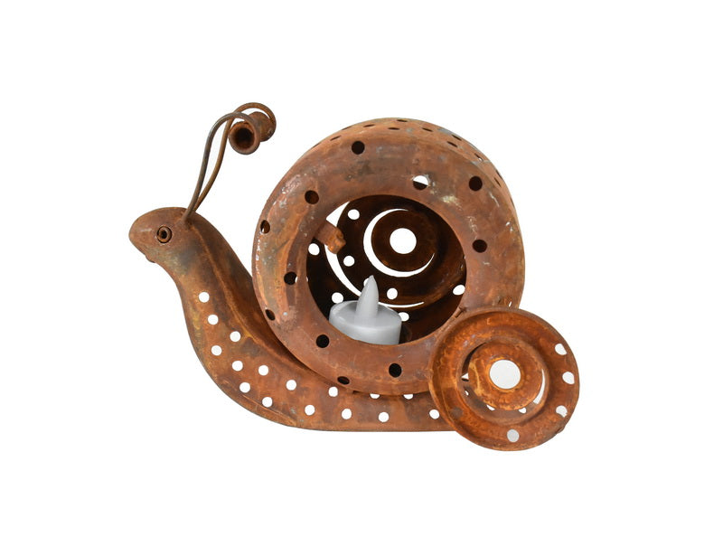 Rust Snail Candle Holder 22cm