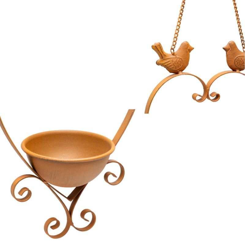 Hanging Heart w Birdfeeder + 2 Birds 34cm - Image 3