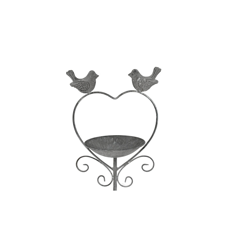 Heart w Birdfeeder + 2 Birds Garden Stake 100cm - Image 3