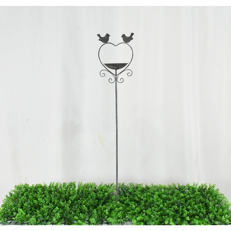 Heart w Birdfeeder + 2 Birds Garden Stake 100cm - Image 4
