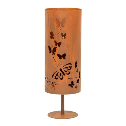 Rust Round Pillar Candle Holder 26cm - Image 2