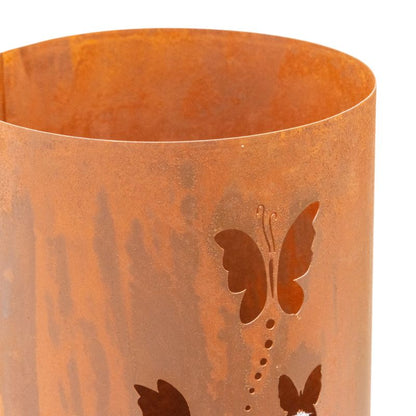 Rust Round Pillar Candle Holder 26cm - Image 3