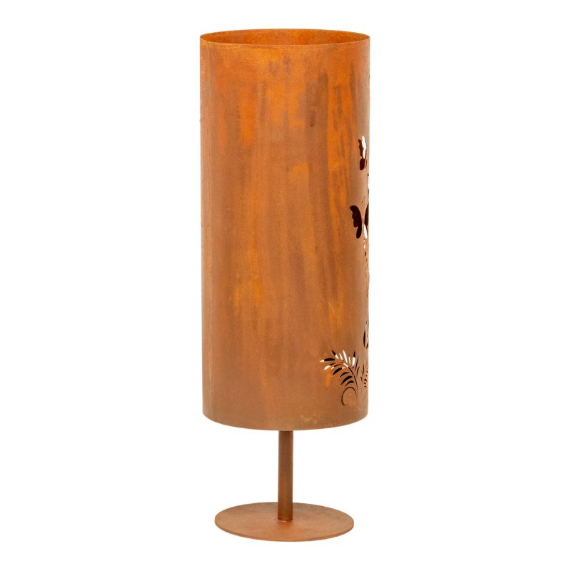 Rust Round Pillar Candle Holder 26cm - Image 4