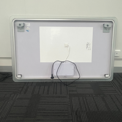 Rectangular LED Mirror 130cm x 80cm Frameless Frosted Wall Mounted Bathroom Defogger Dimmable Touch Sensor