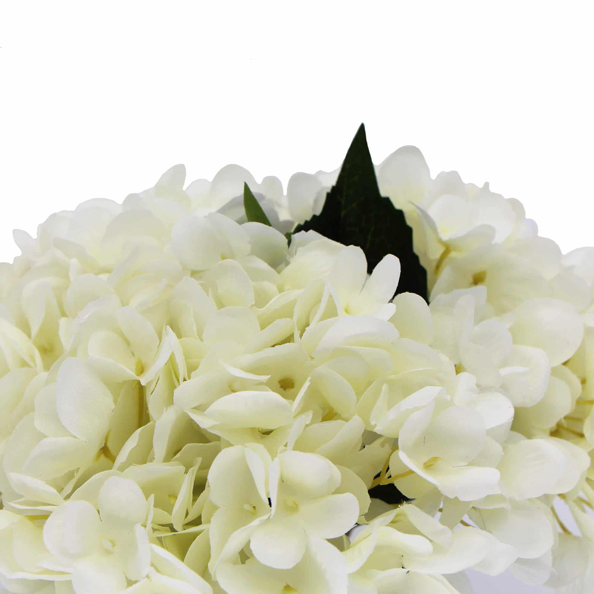 Premium Faux Hydrangea with Glass Vase (Artificial Flowering White Hydrangea) 23cm - Image 4