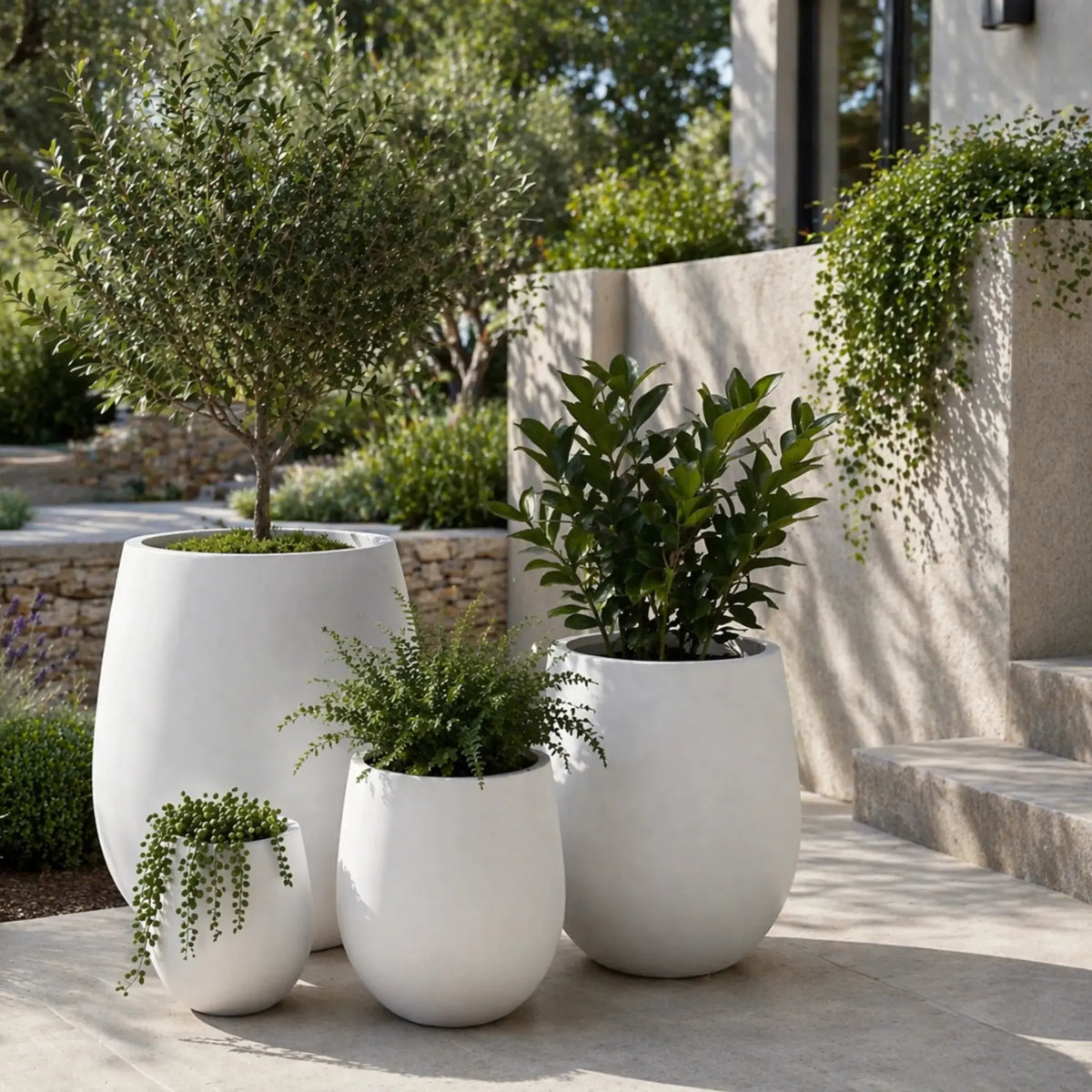 Luxury Teardrop Balloon Planter — Set of 4 White