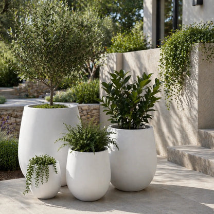 Luxury Teardrop Balloon Planter — Set of 4 White
