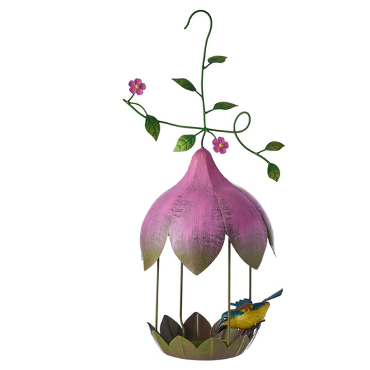 Hanging Bird Feeder W Leaf 19cm