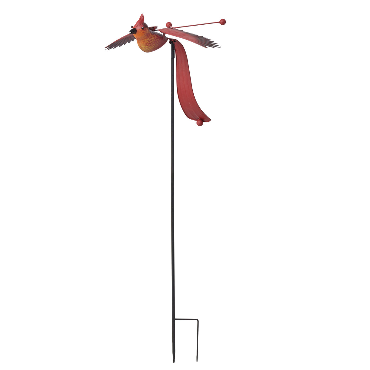 Wind Bird Red Woodpacker On Stake 49cm