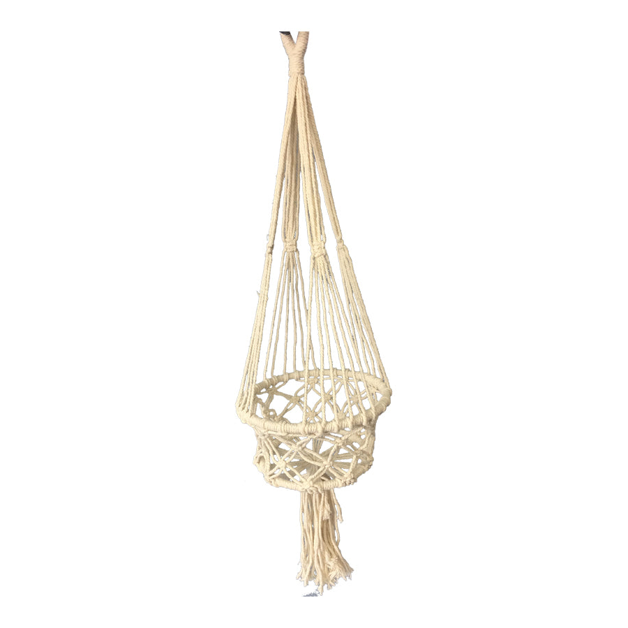 Macrame Potplant Hanger W Tassel 22x75cm - Image 2