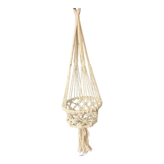 Macrame Potplant Hanger W Tassel 22x75cm - Image 2