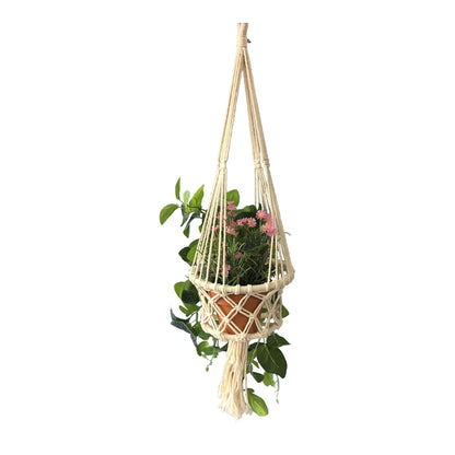 Macrame Potplant Hanger W Tassel 22x75cm