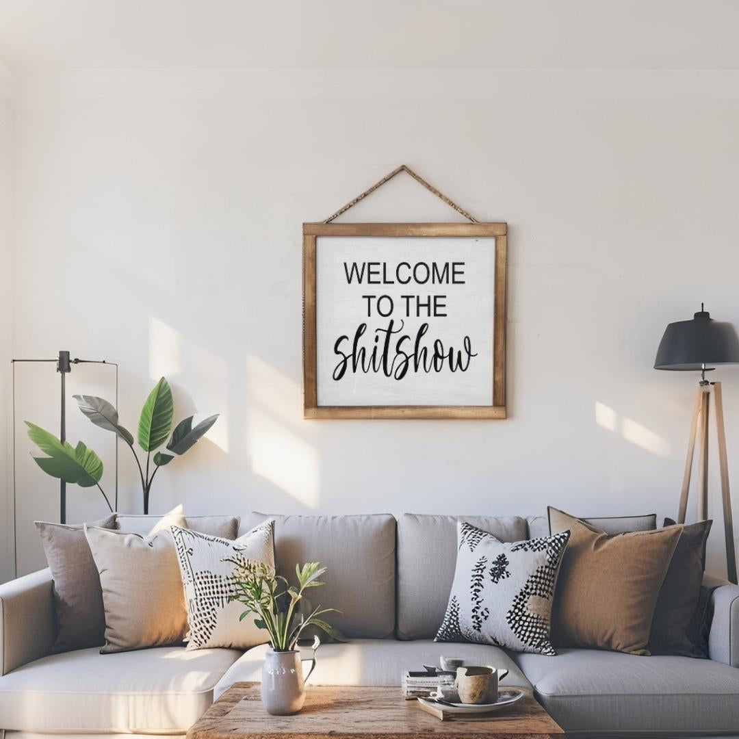 Handcrafted Welcome Sh*t Show Framed Wall Art 30x12cm